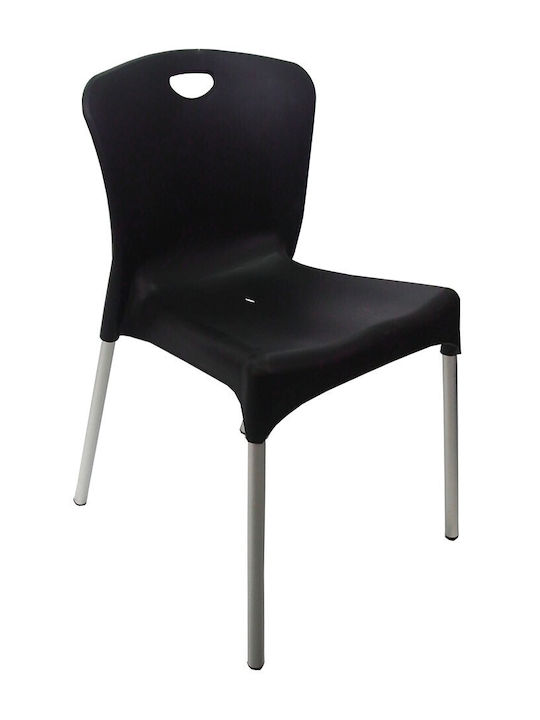Foldable Dining Room Polypropylene Chair Black