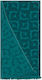 Kentia Tairu Cotton Pareo Petrol Blue with Frin...