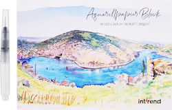 Watercolor Sketchbook Intrend Professional A6 60 Sheets 300 G/m² White Paper Water Brush Reservoir