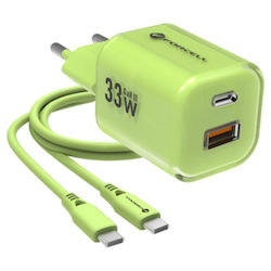 Forcell Charger GaN with USB-A Port and USB-C P...