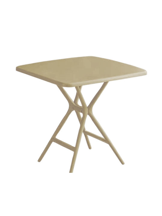 Masa pentru spații exterioare mici din polipropilenă Taupe 72x72cm