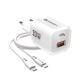 Forcell Încărcător GaN cu Port USB-A și Port US...