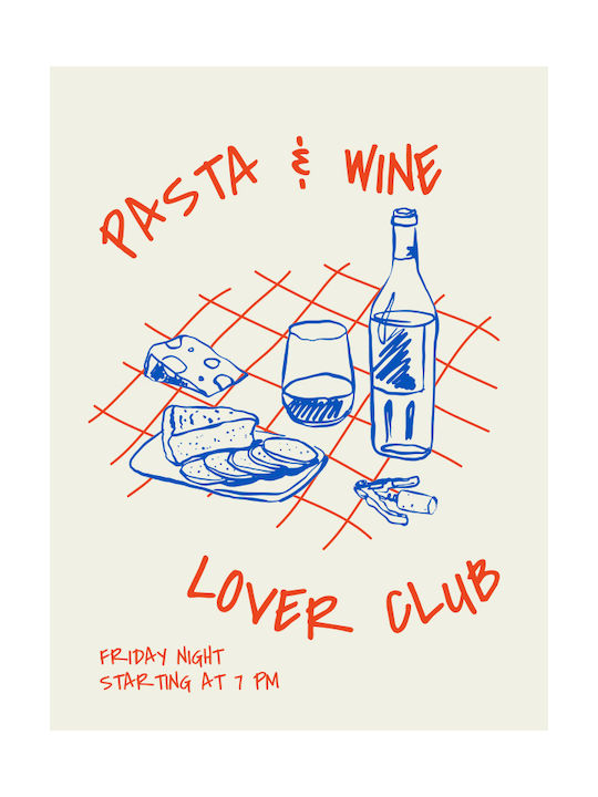 Poster Pasta & Wine Lovers Club Pst25350 21cm X 30cm