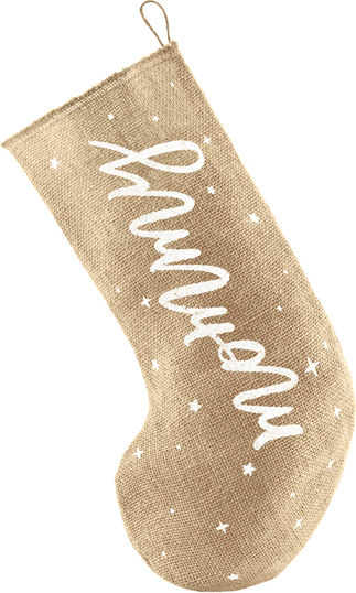 Christmas Decorative Beige Socks with inscription L23xW23xH39.5cm