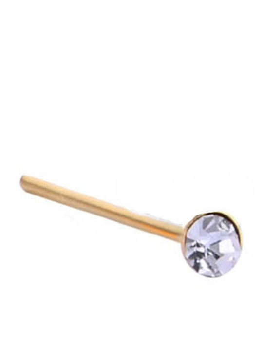 Asimi Body Piercing Σκουλαρίκι Μύτης από Επιχρυσωμένο Ασήμι Λευκό