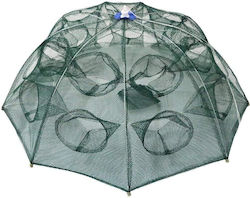 Telescopic Umbrella-Shaped Fish Trap with 16 Holes