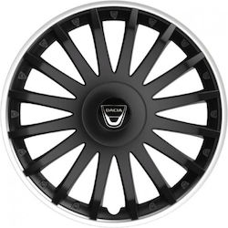 Versaco Автомобилни Чаши Crystal 14" с Марка Dacia 4 Бройки Черни VERS-0505999