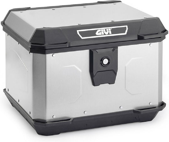 Givi Monolock Μπαγκαζιέρα Μοτοσυκλέτας Αλουμινίου 44lt Ασημί