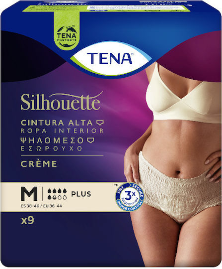 Tena Silhouette Πάνες Βρακάκι Ακράτειας Medium σε Μπεζ Χρώμα 9τμχ