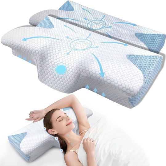 Pernă cu Memory Foam 62x35x11.5cm în culoare Alb