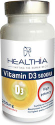 Healthia Vitamin D3 Βιταμίνη 5000iu 250mg 30 μαλακές κάψουλες