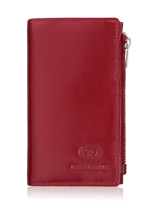 Small Leather Women's Wallet Classic with RFID Red