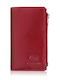 Small Leather Women's Wallet Classic with RFID Red