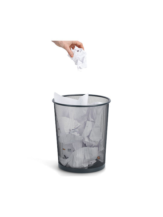 Waste Bin Waste Metallic Gray 29.5x29.5x35cm 1pcs