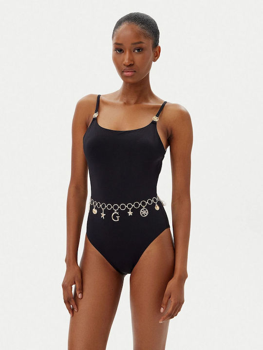 One-Piece Swimsuit with Open Back Black