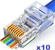 Sinet Rj-45 Cat6 Ez Male X10 Connector 30μ Gold Plated