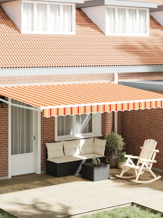 vidaXL Manual Terrace Wall Tent Yellow 4.5x3cm