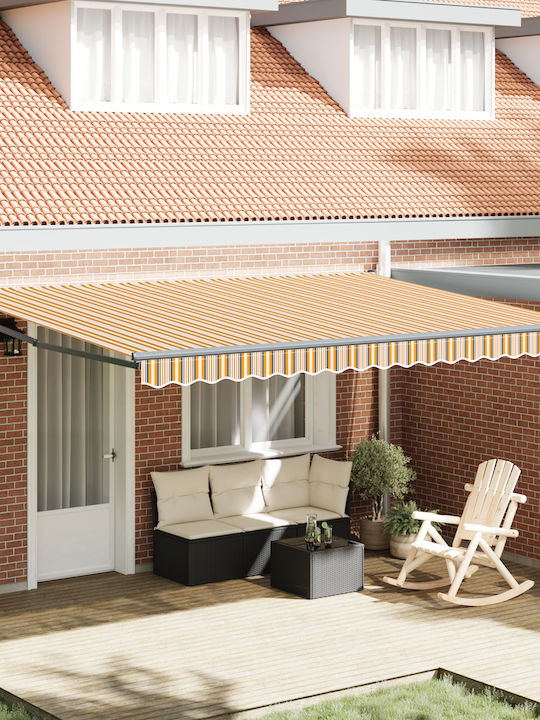 vidaXL Manual Terrace Wall Tent Yellow 4.5x3cm