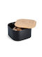 Bread Box with Lid Metallic Black 26.5x26.5x14.5cm