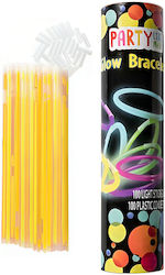 Set 100 Colorful Luminous Bracelets Parties Phosphorescent Glow Sticks Yellow Bebelogic