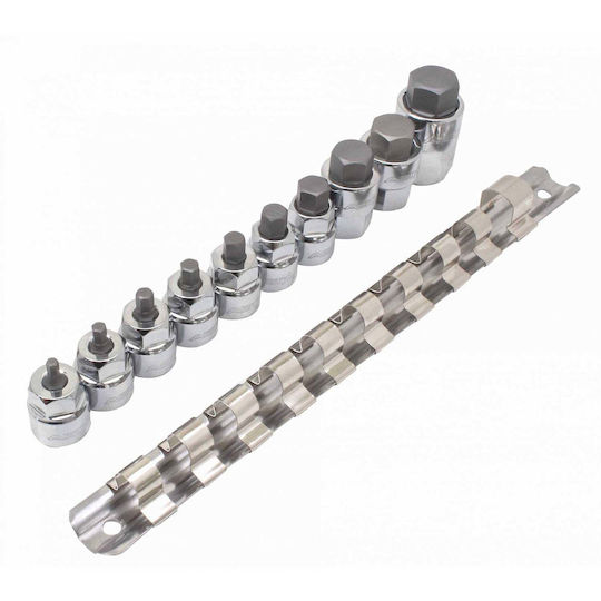 Innensechskant-Steckschlüsselsatz 1/4"-3/8" 10-teilig