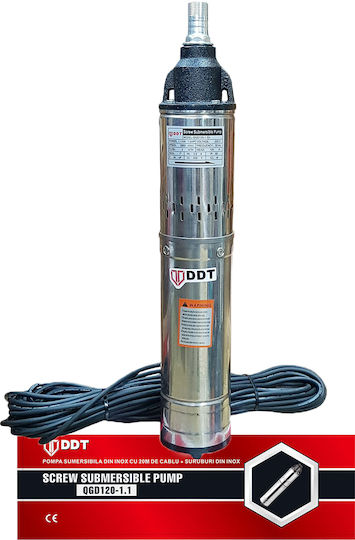 Pompa submersibilă Ddt Qgd120 din oțel inoxidabil 120 m 3 m³/h cablu 20 m