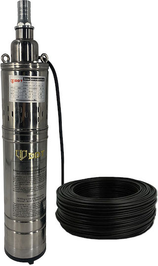 Pompa submersibilă Ddt Qgd120 completă din oțel inoxidabil, șuruburi din oțel inoxidabil, cablu de 20 m, 120 m, 3 m³/h