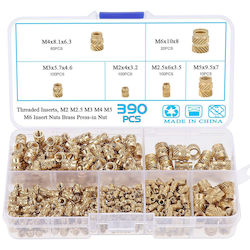 Set 390 Inserții Filetate din Bronz cu Textură M2 M2.5 M3 M4 M5 M6 pentru Accesorii pentru imprimante 3D Set 390 Inserții Filetate din Bronz cu Textură M2 M2.5 M3 M4 M5 M6 pentru Accesorii pentru imprimante 3D