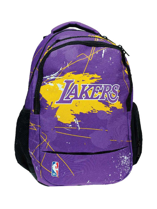 NBA School Bag Backpack Purple with Water Bottle Holder 30Liters