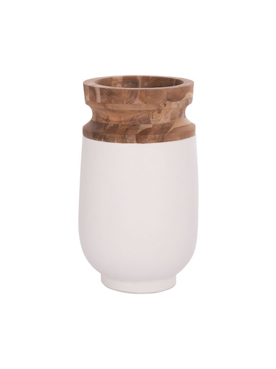 HomeMarkt Decorative Vase Linter White 34x34x60cm