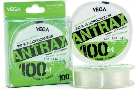 Vega Antrax Angelschnur 100m 100% Fluorocarbon 0,25mm