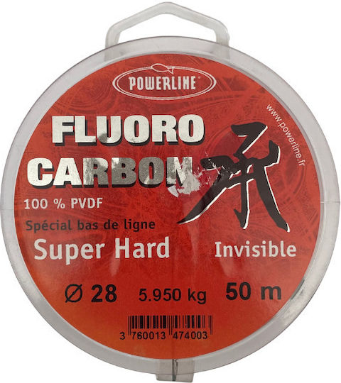 Πετονιά Powerline Super Hard Fluorocarbon 50m Διάφανο 0.14mm