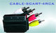 Аудио видео кабел от SCART мъжки към 4x RCA чинч мъжки 1.5м черен
