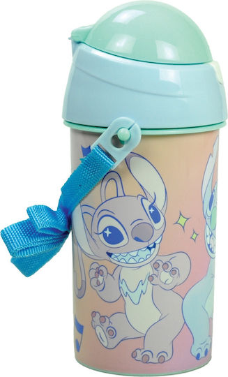 Gim Lilo & Stitch Plastic Kids Water Bottle Stitch Thermos with Straw Grey 500ml
