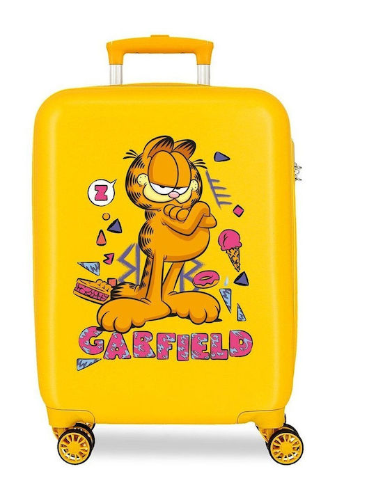 Disney Garfield Children's Cabin Travel Suitcase Hard Yellow with 4 Wheels Height 55cm
