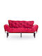 Nitta Three-Seater Couch Bed Maroon Red 185x70x85 cm