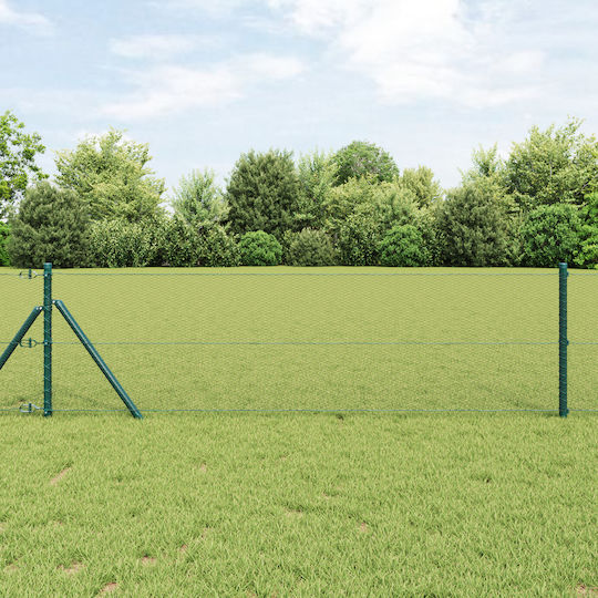 vidaXL Wire Fencing Galvanized with PVC Coating Set Green 0.6x100m