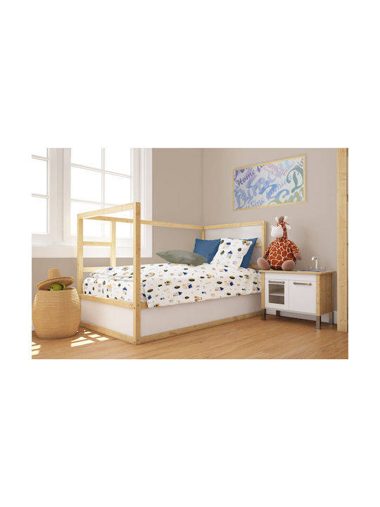 24home.gr Baby Duvet Cover White-green 120x160cm