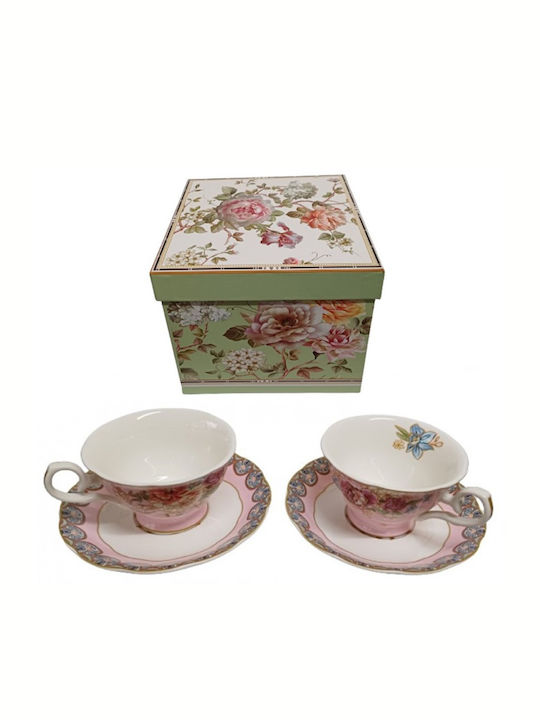 Galifas Set Tassen Tee aus Porzellan Rosa 2Stück