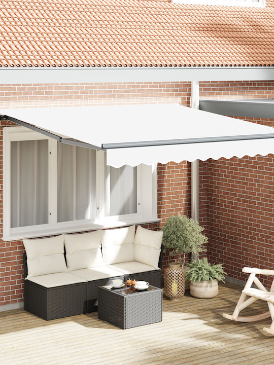 vidaXL Τέντα Βεράντας με Led Λευκή 3x2.5m