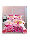To megalo pazari Sheet Set Single with Elastic Band from Cotton & Polyester Pink 160x240cm 3pcs