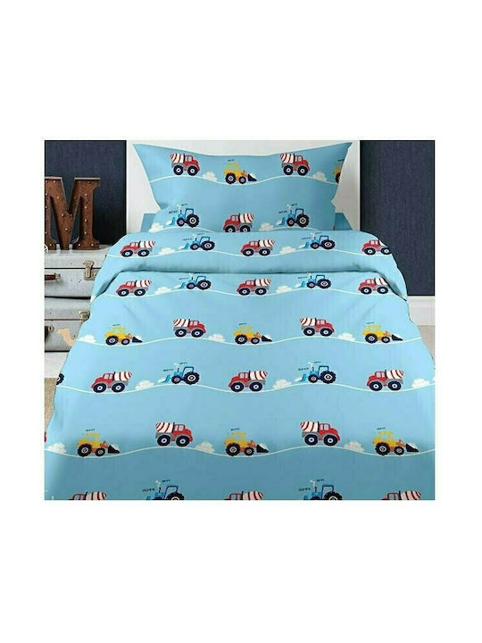 Sunshine Bettwäsche-Set Einzel Mit Gummizug Baumwolle Feelings 34 Blue 105x205cm 3Stück