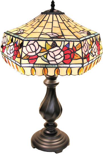 Galifas Metall Vintage Tischlampe für Fassung E27 mit Schirm und Bronze Basis