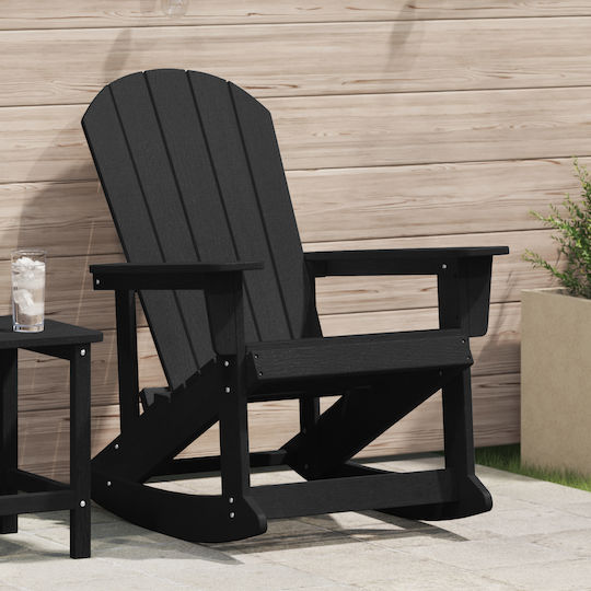 Rocking Chair Plastic Black 73.5x92x90cm