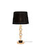Iliadis Metal Table Lamp with Black Shade and Gold Base