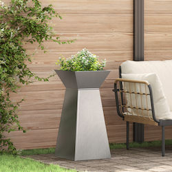 vidaXL Blumentopfständer Metall Silber 35cmx35c...