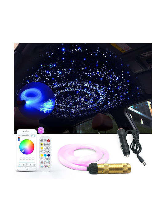 Kit de Tavan cu Fibre Optică Inteligent Rgbw cu Stele 160 Lămpi 2 Metri 0.75mm Bluetooth Aplicație pentru Smartphone Telecomandă 16 Milioane de Culori Funcție de Temporizare Mod Muzică