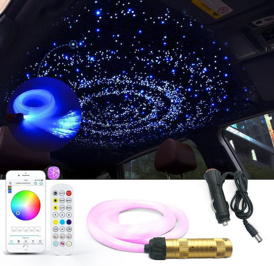 Kit de Tavan cu Fibre Optică Inteligent Rgbw cu Stele 160 Lămpi 2 Metri 0.75mm Bluetooth Aplicație pentru Smartphone Telecomandă 16 Milioane de Culori Funcție de Temporizare Mod Muzică