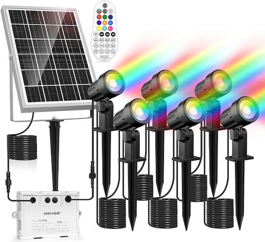 Set 6 Lămpi Solare RGB cu Telecomandă IP66