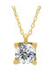 Brizzling Necklace Solitaire from Gold Plated Silver with Diamond